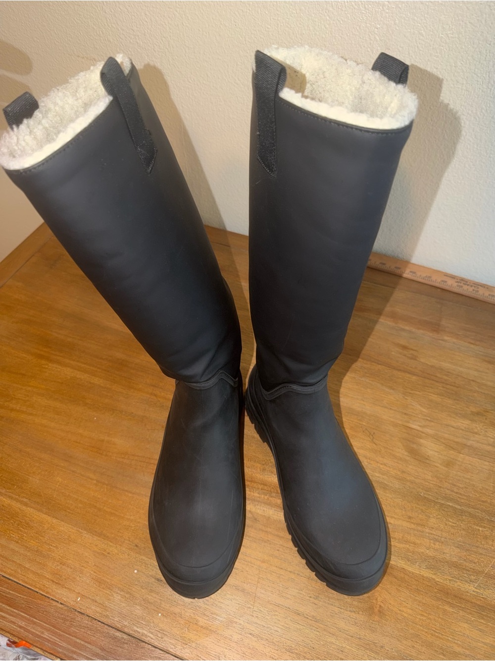 Sam Edelman Black Tall Shearling-Lined Winter Boots